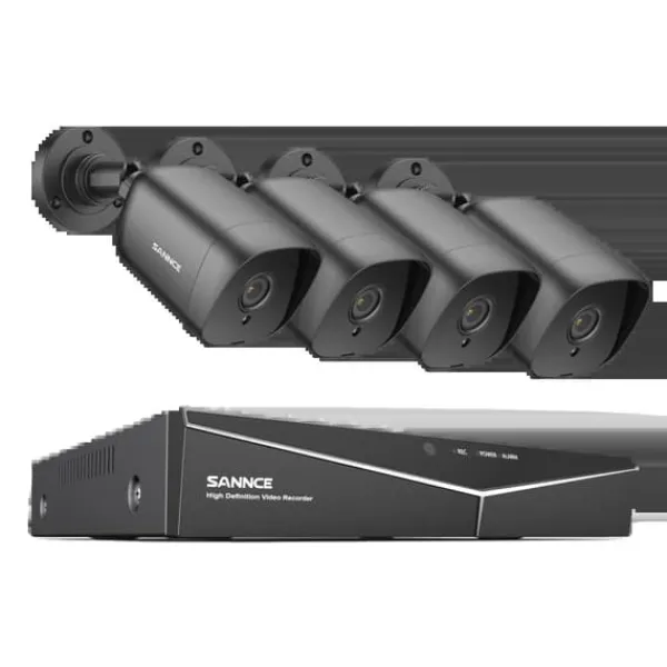 CCTV-system, kanal, kameror, 1080P-upplösning,8CH 4PCS DVR Kit, 2T