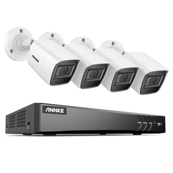8CH DVR säkerhetssystem, 4K Ultra HD-upplösning, smart rörelsedetektering,8CH DVR 4st Kamera, Ingen Säkerhetsmonitorer & Videokameror