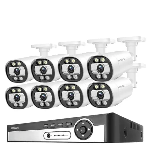 8CH NVR Säkerhetskamerasystem, 4K-upplösning, AI Mänsklig Detektion,8CH NVR 8ST KAMERA 5MP, Ingen