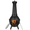 Chiminea Eldstad 18 tum, Vedeldad för Utomhus, inklusive Grillnät och Skorstensbeklädnad