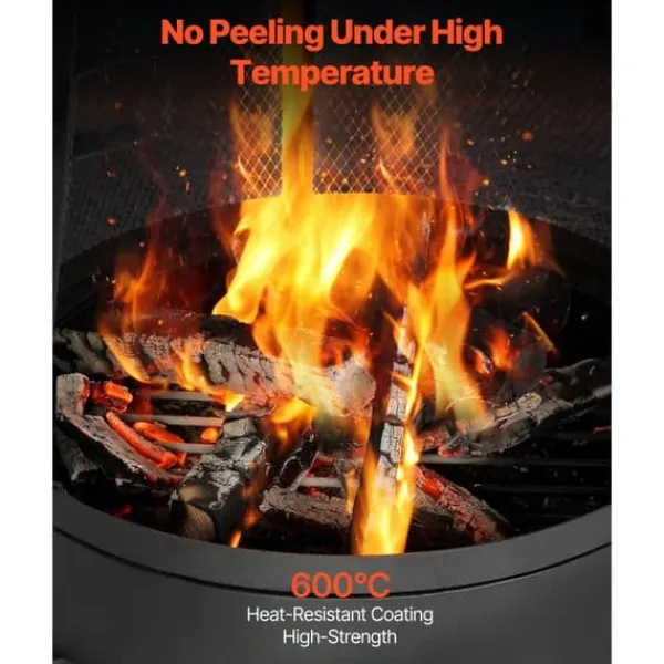 Chiminea utomhuseldstad 20 tum, vedeldad, med grillnät och skorstensbeläggning