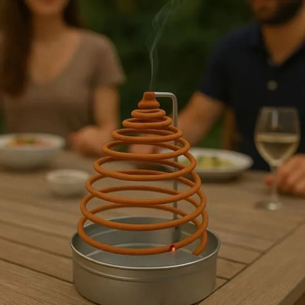 Citronella Rökelse Mot Mygg i Spiral med Stålstöd och Metallåda för Utomhus Trädgård Terrass - Pack med 3