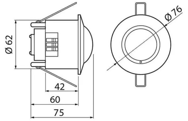 Clearance CM-5 infälld mikrovågsrörelsesensor Rörelsedetektorer