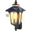 COLBOR Vintage solpanel säkerhetslampa med sensor, 3 belysningslägen IP65 Säkerhetslampor