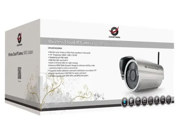 Conceptronic CIPCAM720ODWDR - Nätverksövervakningskamera - utomhusbruk - väderbeständig - färg (Dag&Natt) - 1,3 MP - 1280 x 720 - 720p - trådlös - Wi | CDON