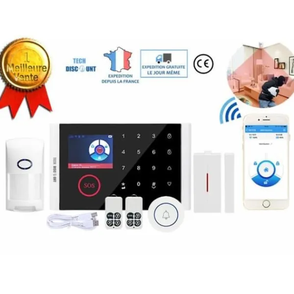 Sale CS108 dubbla nätverk flerspråkiga wifi hem inbrottslarm trådlös dörrklocka hem säkerhet GSM larmsystem Hemlarmsystem