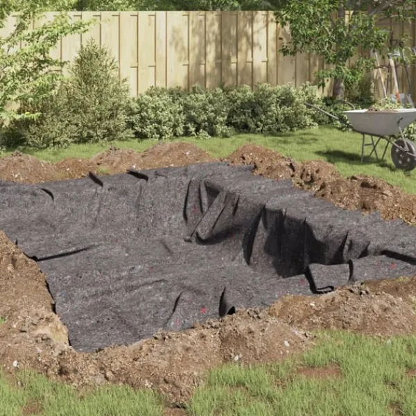 vidaXL Dammmadrass Grå 1 x 25 m Polyester och Bomull