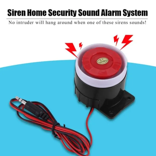 DC 12V trådanslutet minilarmhorn hemsäkerhet 110 dB ljudlarmsystem