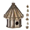 Outlet Dekorativ fågelholk, trä, 39x21x14 cm, natur För Fåglar & Småvilt