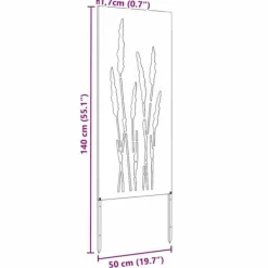 Dekorativ Trädgårdspanel i Kallvalsat Stål | Färg: Svart | Storlek: 50x140 cm