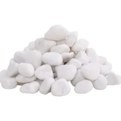 Clearance Dekorativa polerade stenar - - Vit - 2-5 cm - 25 kg - Naturliga stenar - Slät yta - Trädgårdsbeklädnad Trädgårdsstenar & Klivstenar