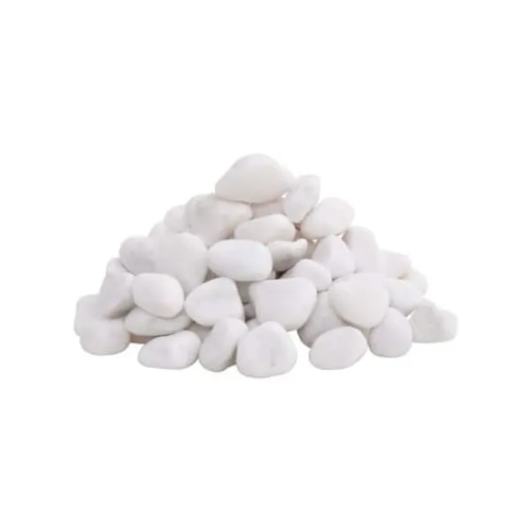 Clearance Dekorativa polerade stenar - - Vit - 2-5 cm - 25 kg - Naturliga stenar - Slät yta - Trädgårdsbeklädnad Trädgårdsstenar & Klivstenar