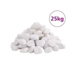 Clearance Dekorativa polerade stenar - - Vit - 2-5 cm - 25 kg - Naturliga stenar - Slät yta - Trädgårdsbeklädnad Trädgårdsstenar & Klivstenar