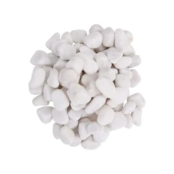 Clearance Dekorativa polerade stenar - - Vit - 2-5 cm - 25 kg - Naturliga stenar - Slät yta - Trädgårdsbeklädnad Trädgårdsstenar & Klivstenar