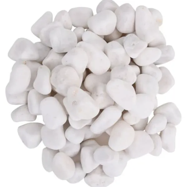 vidaXL Dekorativa polerade stenar - - Vit - 2-5 cm - 25 kg - Naturliga stenar - Slät yta - Trädgårdsbeklädnad