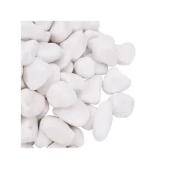 vidaXL Dekorativa polerade stenar - - Vit - 2-5 cm - 25 kg - Naturliga stenar - Slät yta - Trädgårdsbeklädnad