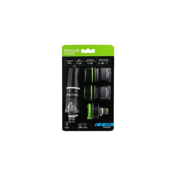New 4-delat set med 3/4” EXP STALCO GARDEN S101210215 sprutmunstycke Bevattning