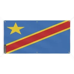 Demokratiska republiken Kongos bannerflagga 6 öljetter 70x140cm i polyester