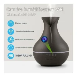 Diffuser av aromaterapi spionkamera Wi-Fi 4K rörlighetsdetektering