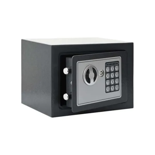 vidaXL Digitalt kassaskåp - - Mörkgrå - 23x17x17 cm - Robusta stålet - Elektronisk lås