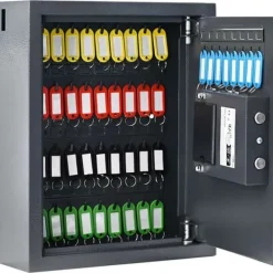 Digitalt Tangentslåssafe i Gunmetal Grå Stål och Krom | Storlek: Medium