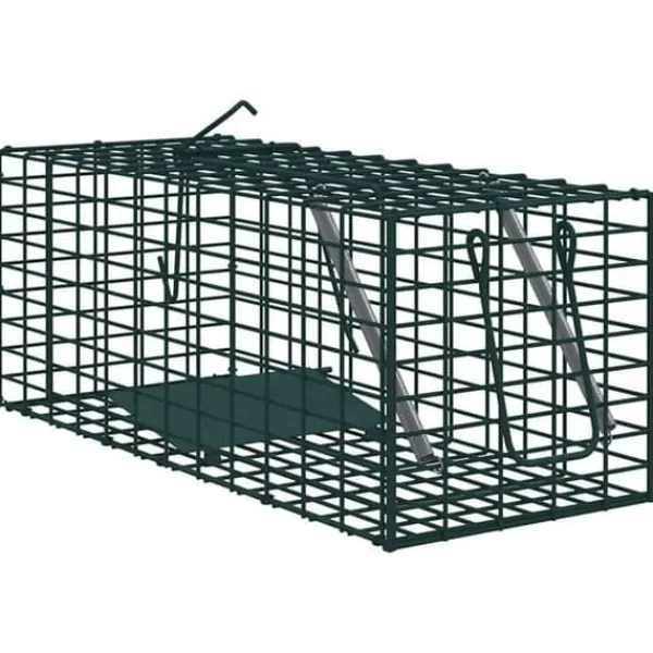 vidaXL Djurfälla i stål - - 31x13x12 cm - Grön - Vädertålig - Korrosionsbeständig
