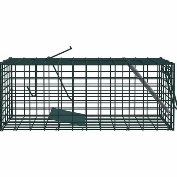vidaXL Djurfälla i stål - - 31x13x12 cm - Grön - Vädertålig - Korrosionsbeständig