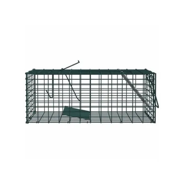 vidaXL Djurfälla i stål - - 31x13x12 cm - Grön - Vädertålig - Korrosionsbeständig