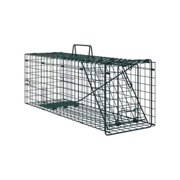 vidaXL Djurfälla i stål - - 61x20x21,5 cm - Grön - Hållbar - Väderbeständig