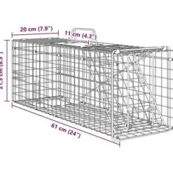 Discount Djurfälla i stål - - 61x20x21,5 cm - Antracit - Väderbeständig Skadedjursfällor
