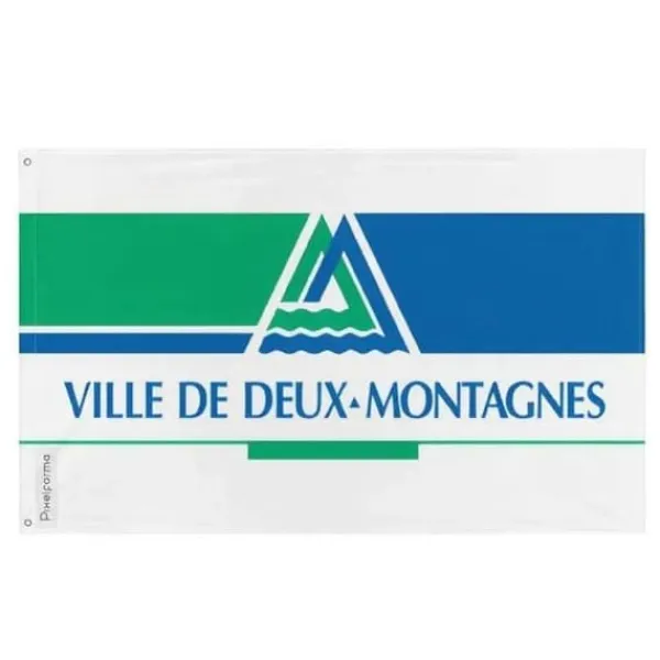 Online Drapeau - Deux-Montagnes - 90 x 150 cm - Polyester - Tryck fram/bak - Järnöglor Flaggor & Vindstrutar