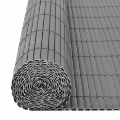 Dubbelsidigt insynsskydd i PVC - Optimalt för trädgård och altan | Färg: Grå | Storlek: 90x500 cm