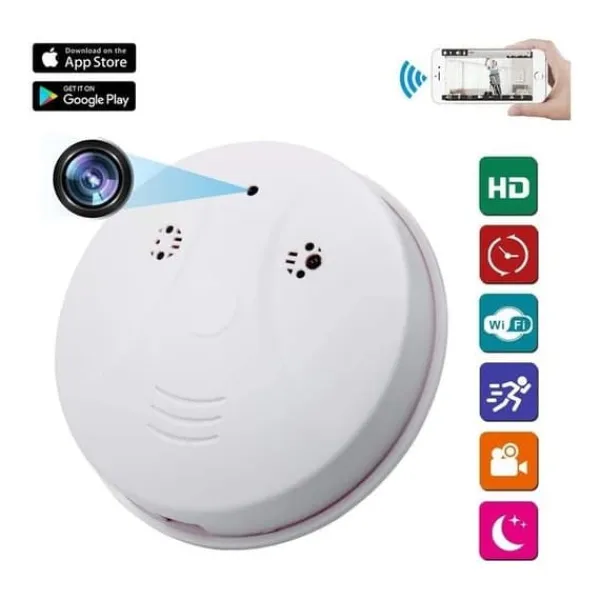 Dummy rökdetektor med Wifi HD 1080P spionkamera