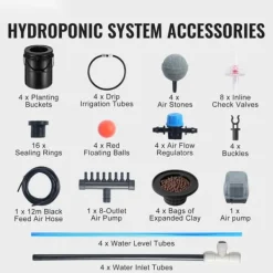 DWC Hydroponics Odlasystem Djupvattenkultur med Top Drip, 4 hinkars set, effektiv växttillväxt, lätt att använda