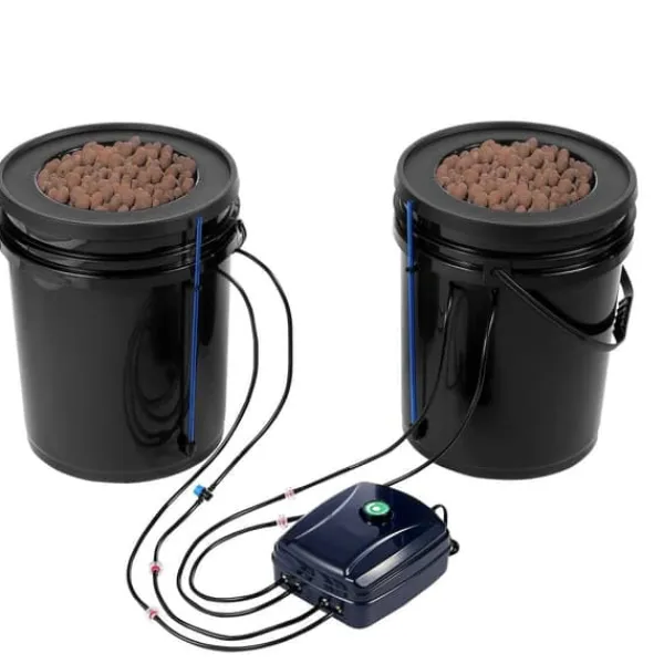 Hot DWC Hydroponics Odling System Djupvattenkultur med Top Drip 2 Hinkar, effektiv växtodling, hydroponisk odlingsteknik Kit För Växt- & Örtplantering
