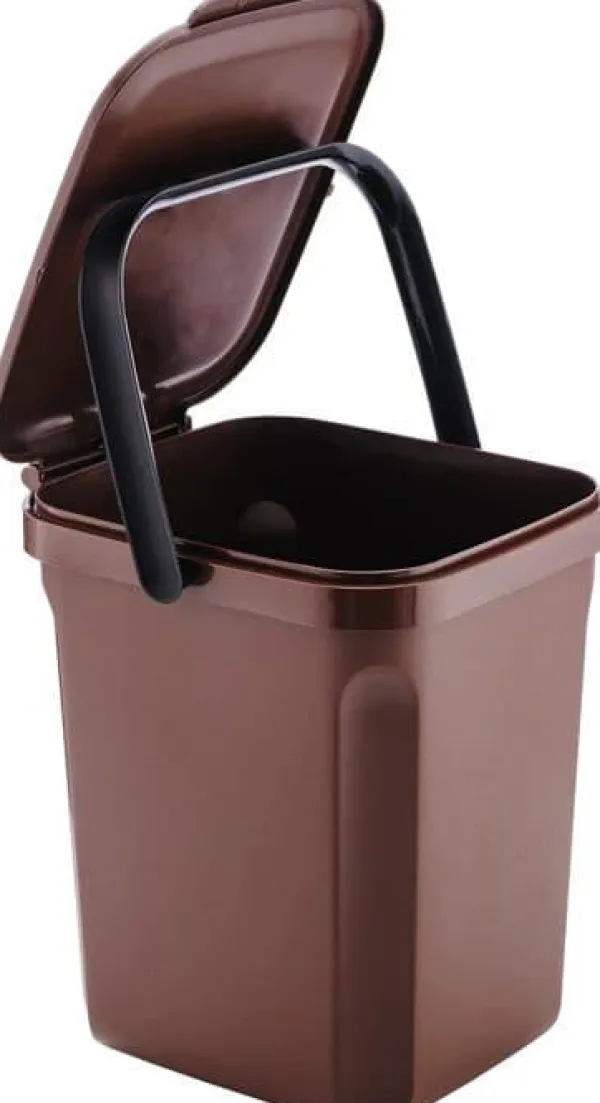 New Ekologisk kompostbehållare hink 10 liter, brun, 235 x 265 x 285 mm Kompostering