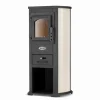 Viking Choice EKONOMIK LUX Multifunktionell Vedspis - 6,6 kW, Kockplatta, Röd/Beige/Antracit