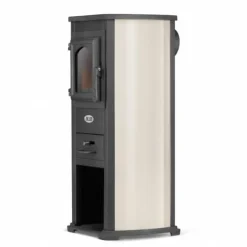 Viking Choice EKONOMIK LUX Multifunktionell Vedspis - 6,6 kW, Kockplatta, Röd/Beige/Antracit