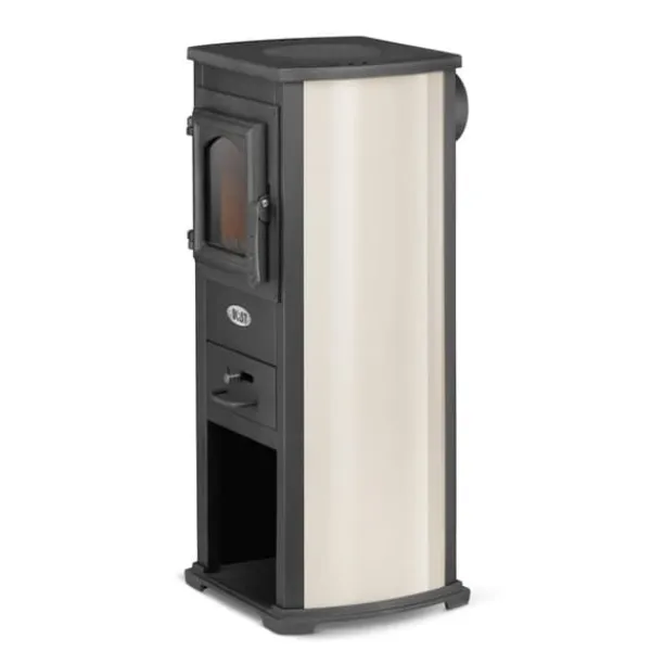 Viking Choice EKONOMIK LUX Multifunktionell Vedspis - 6,6 kW, Kockplatta, Röd/Beige/Antracit