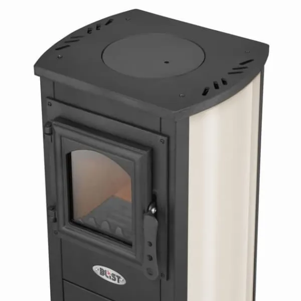 Viking Choice EKONOMIK LUX Multifunktionell Vedspis - 6,6 kW, Kockplatta, Röd/Beige/Antracit