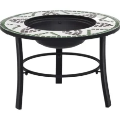 vidaXL Eldfat med mosaik grön 68cm keramik