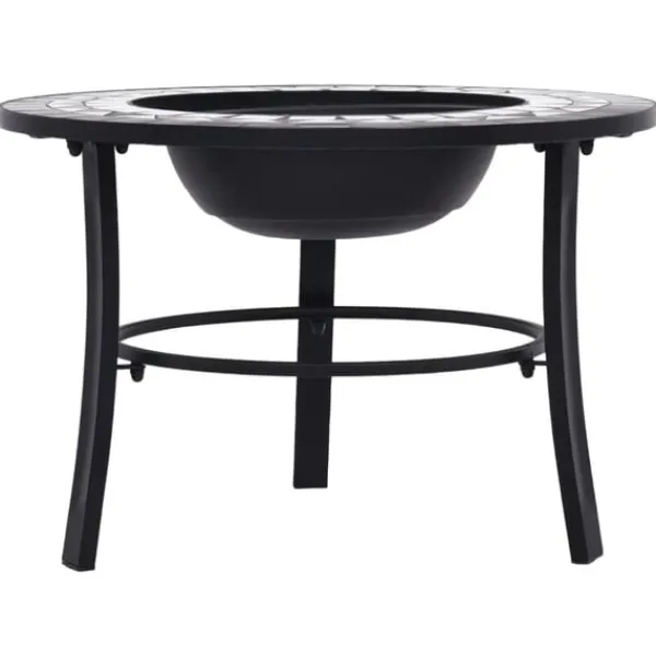 Sale Eldfat med mosaik svart och vit 68cm keramik Öppna Spisar