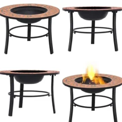 Eldfat med mosaik terrakotta 68cm keramik - Eldgrop - Eldgropar - Home & Living
