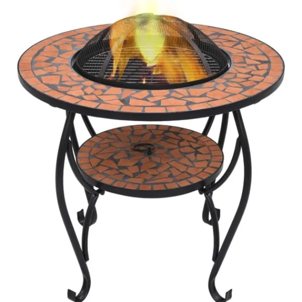 Best Eldfat med mosaikbord terrakotta 68 cm keramik Öppna Spisar