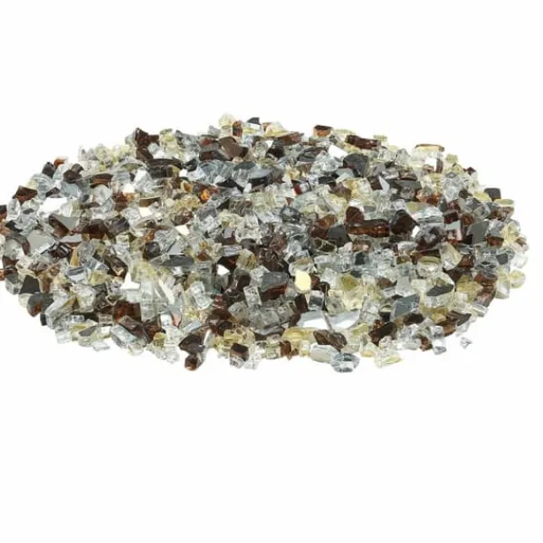 Eldglas 4,5 kg, Eldstadsstenar 1,25 cm, för Eldstad, Koppar, Guld, Klar
