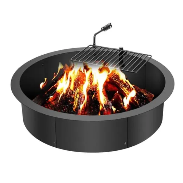 Eldring med BBQ Fire Ring, 35 tum, yttre stål, DIY lägereldsbrasa