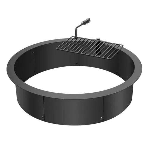 Eldring med BBQ Fire Ring, 35 tum, yttre stål, DIY lägereldsbrasa