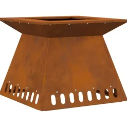 vidaXL Eldstad Brun 48 x 48 x 40 cm Väderbeständig stål