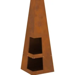 vidaXL Eldstad Brun 35 x 35 x 100 cm Väderstål