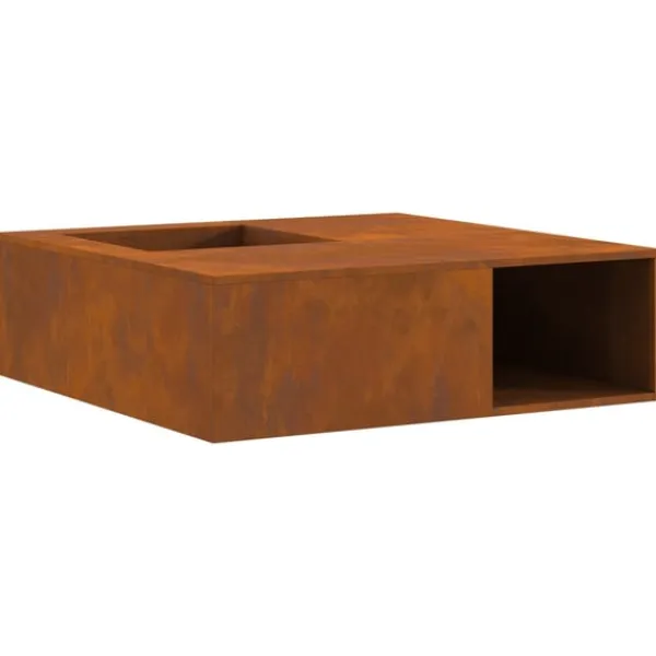 vidaXL Eldstad Brun 100 x 100 x 30 cm Väderbeständig stål